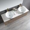 222 ECVIVO-1500 Wooden Finish Wall Hung Vanity Double Basins - 1500x460mm
