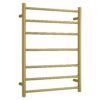Thermogroup 240Volt Straight Brushed Gold Heated Towel Rail Round SR44MBG 600mm