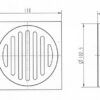 CHD-308drw ASL-308 Square Floor Grate 110x110mm (Outlet:100mm)