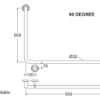 Johnson Suisse CARE Grab Rail Angled 90deg 950x600mm (32×1.2) Left/Right Hand Side