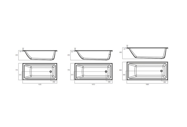 OC Insert Bath Louve 1525/1675/1800mm