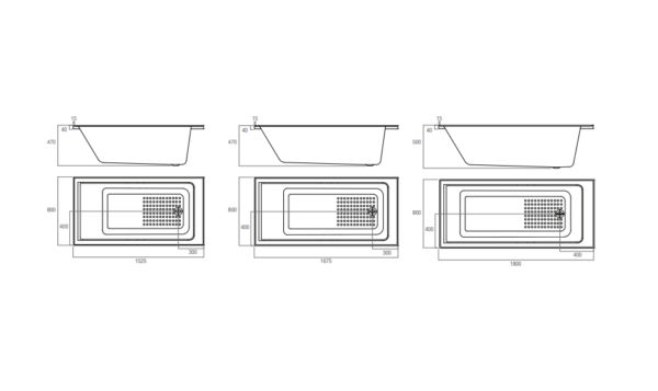 OC Insert Bath Urban 1500/1675/1800mm