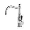 111 NRO69210203CH Basin Mixer Hook Spout with Black Porcelain Lever