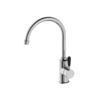 111 NRO69210603CH Chrome Kitchen Mixer Goosneck Spout With Black Porcelain Lever
