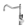 NRO69210703CH Chrome Kitchen Mixer Hook Spout With Black Porcelain Lever