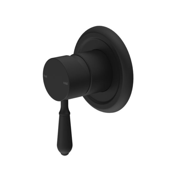NRO69210902MB Black Shower Mixer with Metal Lever
