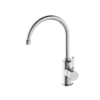 NRO69210601CH Chrome Kitchen Mixer Gooseneck Spout with White Porcelain Lever