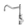 NRO69210701CH Chrome Kitchen Mixer Hook Spout With White Porcelain Lever