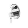 NRO692109A01CH Chrome Shower Mixer with Divertor With White Porcelain Lever
