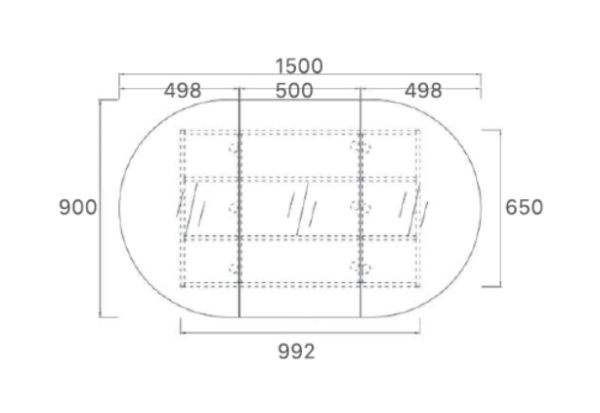 SG-15090MW/MB/A1 Shaving Cabinet 1500x900mm