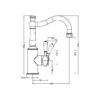 222 NRO69210201MB Black Basin Mixer Hook Spout with White Porcelain Lever