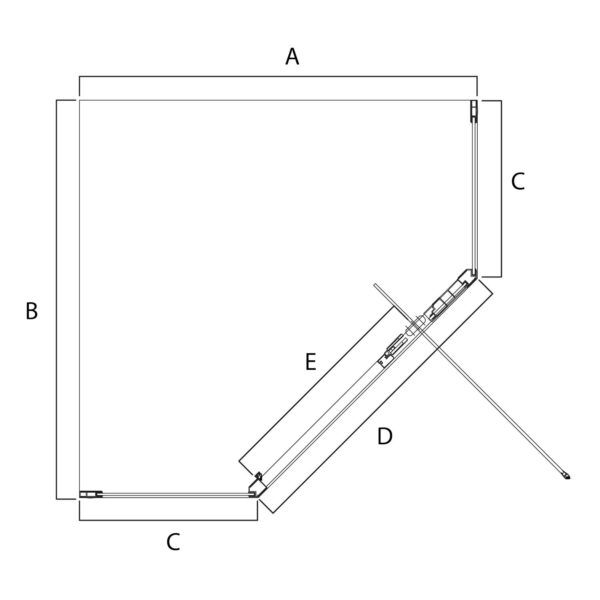Diamond Shower Screen - 900x900 / 1000x1000mm