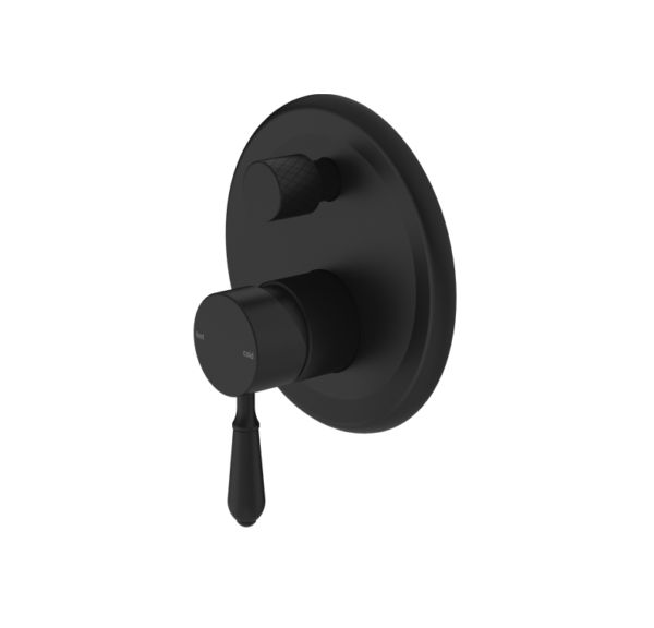 NRO692109A02MB Black Shower Mixer with Divertor with Metal Lever