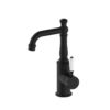 NRO69210101MB Black Basin Mixer with White Porcelain Lever