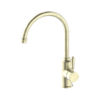 333 NRO69210602AB Aged Brass Kitchen Mixer Goosneck Spout With Metal Lever