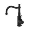 333 NRO69210201MB Black Basin Mixer Hook Spout with White Porcelain Lever