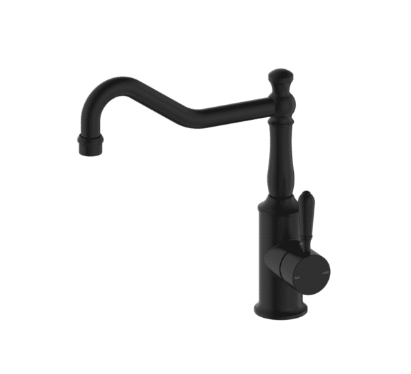 NRO69210702MB Black Kitchen Mixer Hook Spout With Metal Lever
