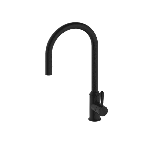 NRO69210802MB Black Pull Out Sink Mixer With Vegie Spray Function With Metal Lever