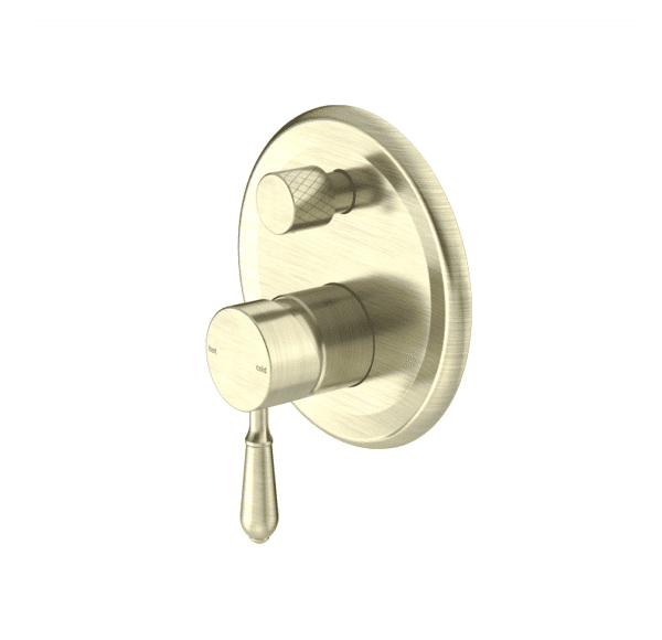 NRO692109A02AB Aged Brass Shower Mixer With Divertor With Metal Lever