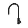 333 NRO69210801MB Black Pull Out Sink Mixer with Vegie Spray Function with White Porcelain Lever