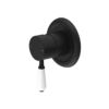 333 NRO69210901MB Black Shower Mixer with White Porcelain Lever