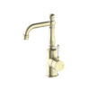 NRO69210101AB Aged Brass Basin Mixer with White Porcelain Lever