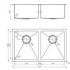 444 BV7644 Double Bowls Kitchen Sink 760x440mm - Different Colours