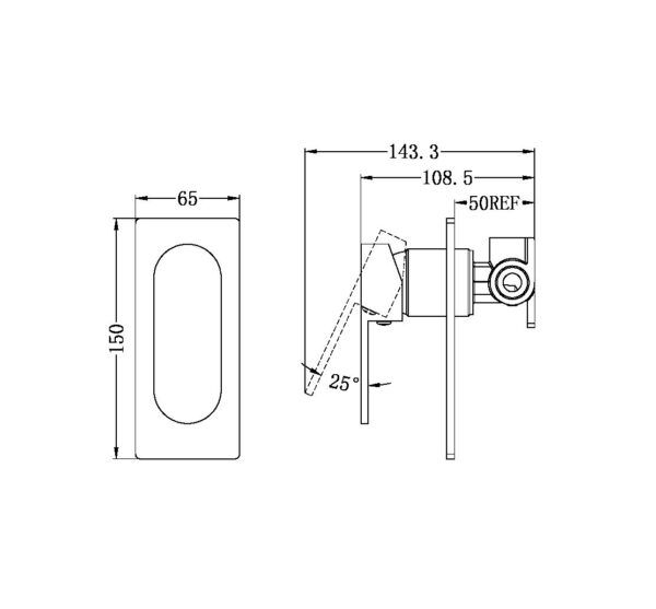 NR 3013-11T-MB Matt Black Shower Mixer