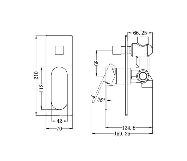 NR 3013-11A-CH Chrome Shower Mixer with Divertor