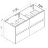 Nutro 1200 spec EC Nutro Wooden Finish Wall Hung Vanity Double Bowls - 1200x460mm