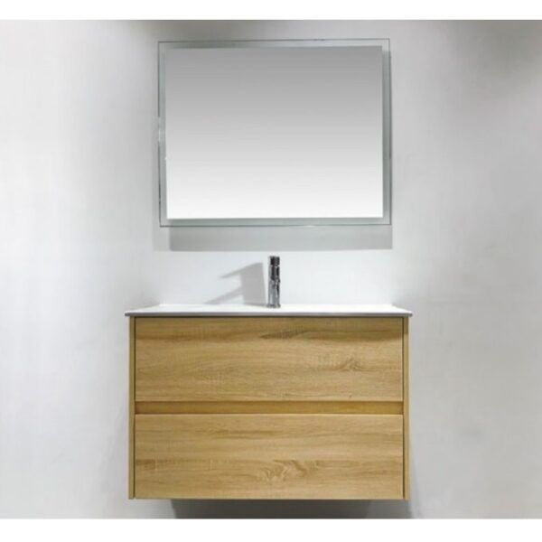 EC Nutro Wooden Finish Wall Hung Vanity - 750x460mm