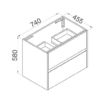 Nutro 750 spec EC Nutro Wooden Finish Wall Hung Vanity - 750x460mm