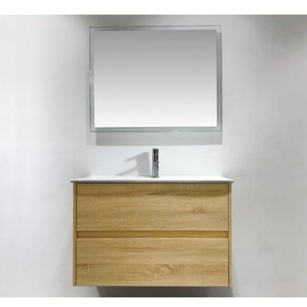 EC Nutro Wooden Finish Wall Hung Vanity - 900x460mm