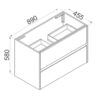Nutro 900 spec EC Nutro Wooden Finish Wall Hung Vanity - 900x460mm