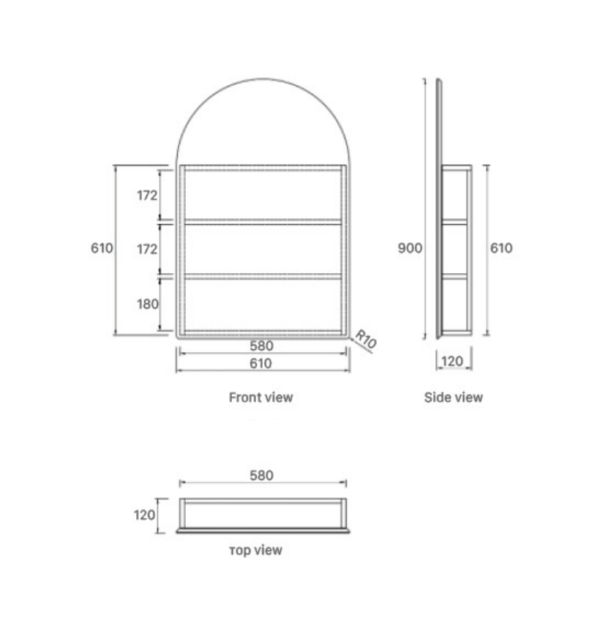 SG-6161MW/MB/A1 Shaving Cabinet 610x610mm