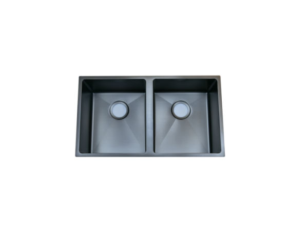 EC7645GB Gun Metal Undermount Double Sink 760x450x200mm