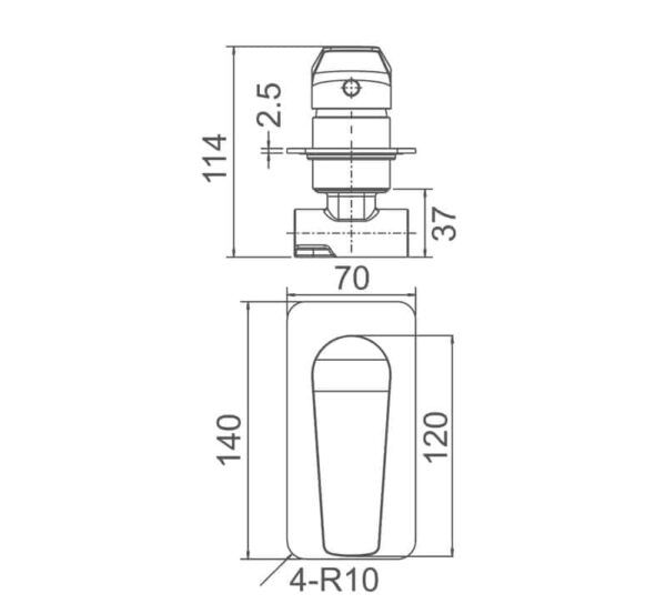EC108BN Brushed Nickel Shower Mixer