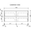 1200 AU04 Wall Hung Vanity - 1200mm