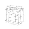 75EKW 1 FZ-Antonio-750 Freestanding Vanity with Solid Doors - 750mm