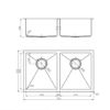 EC7645GB Gun Metal Undermount Double Sink 760x450x200mm