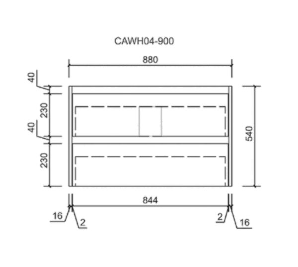 AU04 Wall Hung Vanity - 900mm