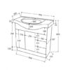 90EKW 1 FZ-Antonio-900 with Solid Doors Freestanding Vanity - 900mm