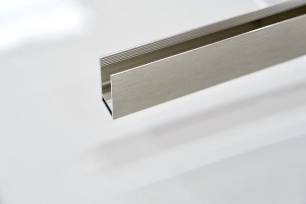 10mm Square Wall Channel - Brushed Nickel