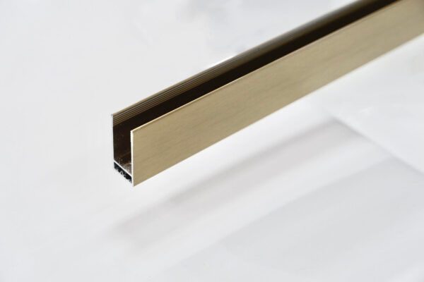 10mm Square Wall Channel - Brushed Gold
