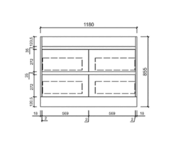AU15 Freestanding Vanity - 1200mm