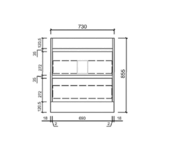 AU15 Freestanding Vanity - 750mm