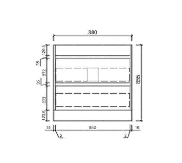 AU15 Freestanding Vanity - 900mm