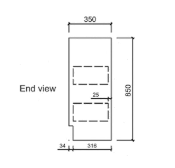 AU22 Compact Freestanding Vanity - 600x360mm