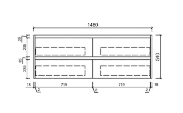 AU15 Wall Hung Vanity - 1500mm