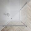 CSS17-3 SS17 - Brushed Nickel Semi Frameless Front & Return Shower Screen - 1150x850mm (Suit On 1200x900 Base)
